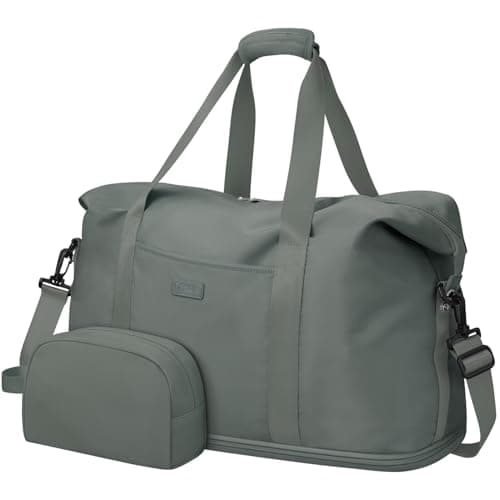 Expandable Travel Duffle Bag Waterproof Weekender Overnight Bags for Women Men Hospital Bag for Women Labor Delivery Carry on Bag with Toiletry Bag for Travel Gym AirplanesGreen Large