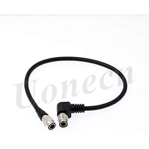 Uonecn 4 PIN Hirose Male Cable, 30cm, Audio/Video, Black, Right Angle & Straight Connectors, Power & Connect Sound Devices Recorder, Wisycom MCR 42s, Camcorder, Camera