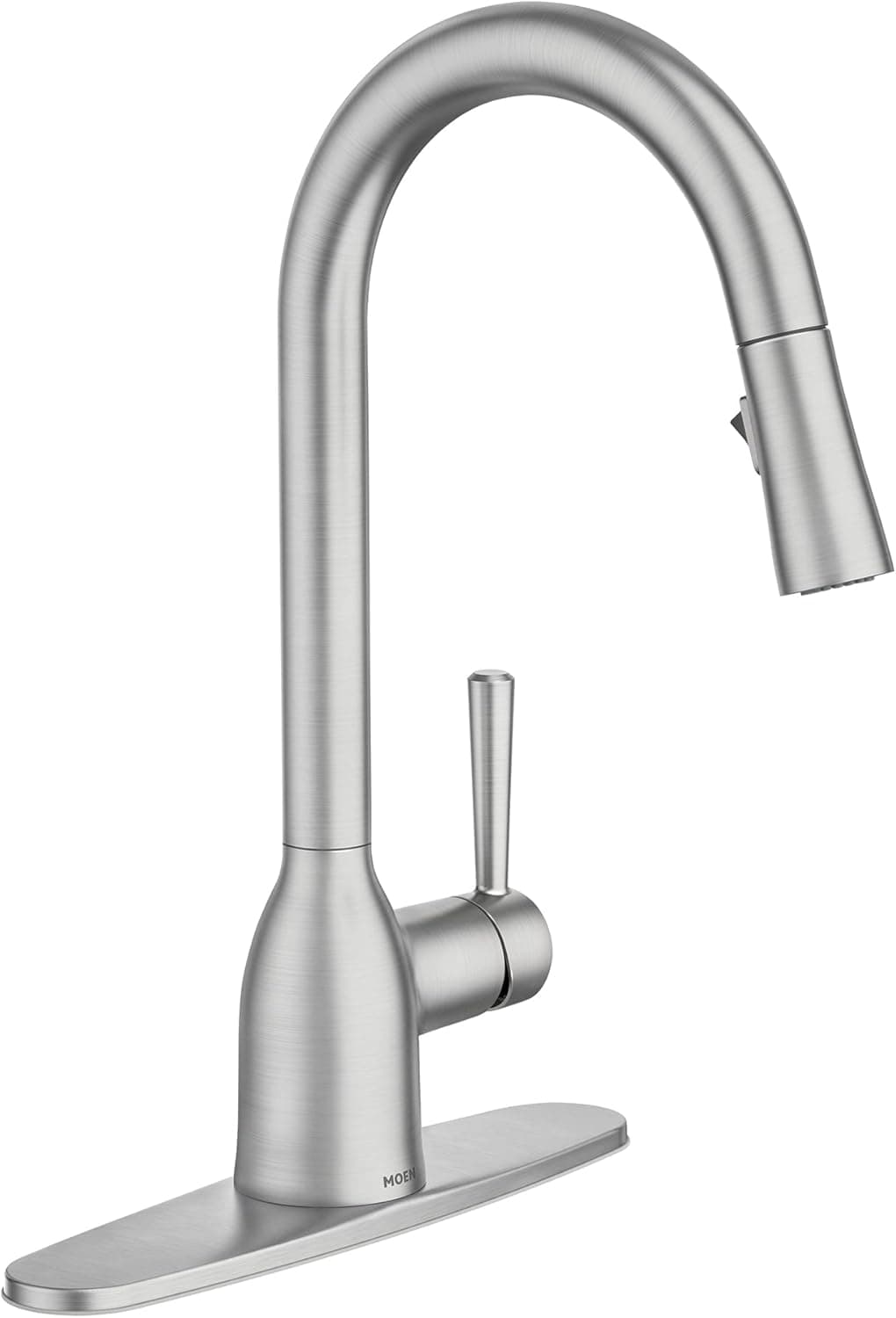 Moen 87233SRS Adler OneHandle High Arc Pulldown Kitchen Faucet with Power Clean 247 L x 123 W x 146 H Spot Resist Stainless