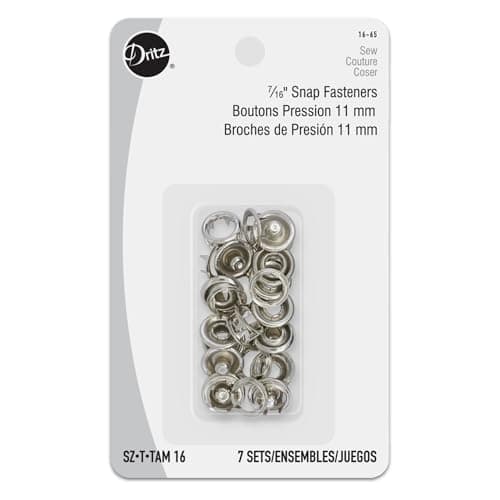 Dritz 1665 Snap Fasteners Nickel Size 16 716Inch 7Count