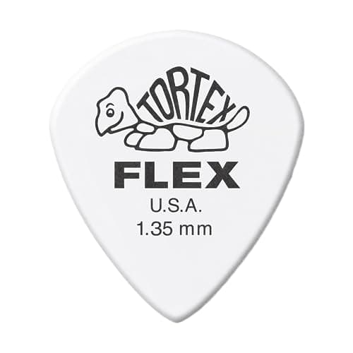 Jim Dunlop Tortex Flex Jazz III, 1.35mm, White Guitar Picks (468P1.35)