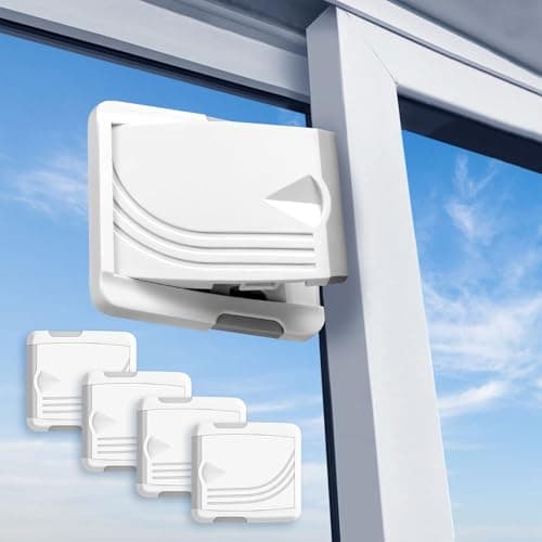Todays Kids 4 Pack Sliding Door Locks - Child Proof Lock for Sliding Door, Easy to Install Sliding Window Lock - Strong Adhesive Sliding Door Security Lock, Versatile Window Locks & Sliding Door Lock