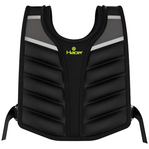 HACER Weighted Vest with Metal Plates Strength Training Equipment Adjustable Straps Weights for Men and Women Gym Workout Running (Pack of 1, Black, 6.5kg)
