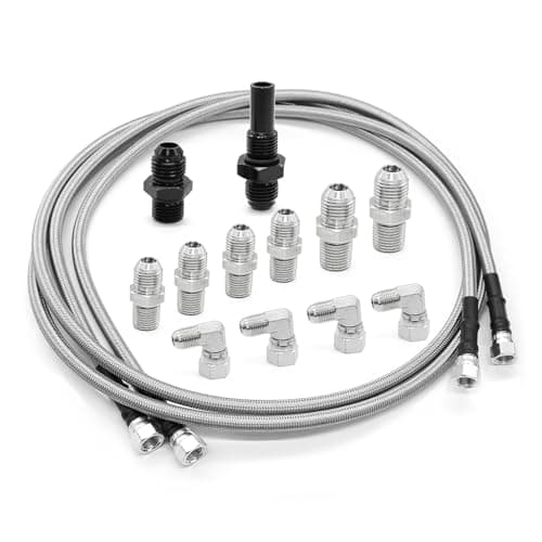 Yunnergo 70" Transmission Cooler Lines Kit with 6AN Hose Fitting Compatible with 6AN Transmission 4L80E TH350 TH400 4L60E 700R4 200-4R TR6060 AOD C5