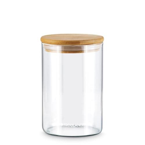 Freelance Borosilicate Glass Jar with Wooden Lid -800ml Capacity Jars - Airtight Glass Storage Container for Kitchen - 100% Safe Borosilicate Glass Containers with Lid for Food Storage