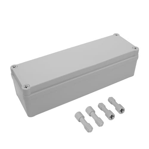 LeMotech IP67 Waterproof Junction Box ABS Plastic Project Box Dustproof Electrical Box Outdoor Enclosure for Electronics DIY Case Gray 9.8X 3.1x 3.3 inch (250x 80x 85 mm)