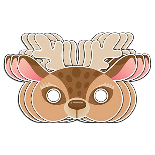 Festiko® Deer Theme Face Masks (12 Pcs), Deer Theme Party Supplies, Return Gifts for Kids, Deer Theme Party Items,Face Masks for Kids