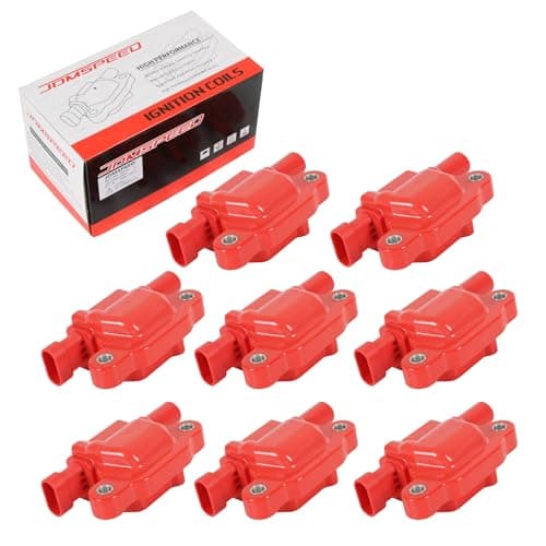 Ignition Coil Pack 12611424 Set of 8 Red Replacement For Chevy GMC Cadillac CTS Escalade Express 1500 2500 3500 4500 Replace UF-413, 12619161, 12570616, 12563863, 8125706160, 33-1192, D510C