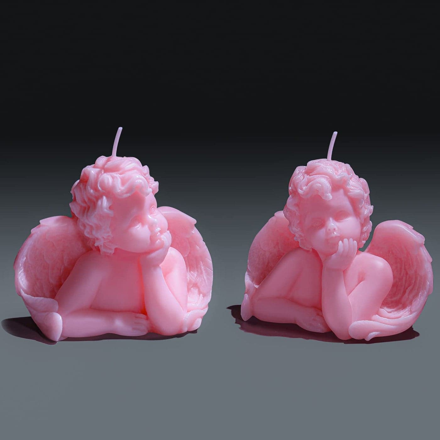Nuanchu 2 Pieces Eclectic Angel Decor for Home Angel Candle Soy Scented Candle Wax Vegan Candle White Angel Candle Girly Home Decoration Pink Home Aesthetic for Trendy Bedroom DecorativePink