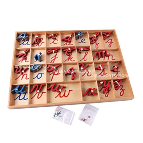 Small Cursive Moveable AlphabetMontessori Grammar Symbols Cards with BoxMontessori Materials Language Educational Tools Preschool Learning