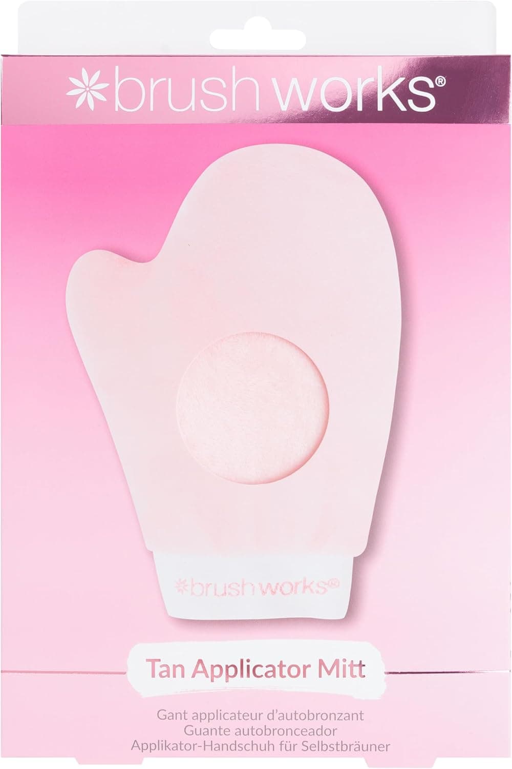 Brushworks Tan Applicator Mitt Ultra Soft Velvety Self Tan Mitt for Flawless StreakFree Application Reusable Protective Lining Vegan CrueltyFree