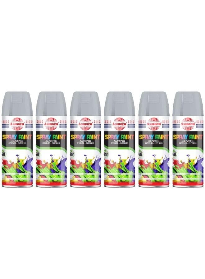 Asmaco Spray Paint - Matt Silver - 400 Ml - Set of 06