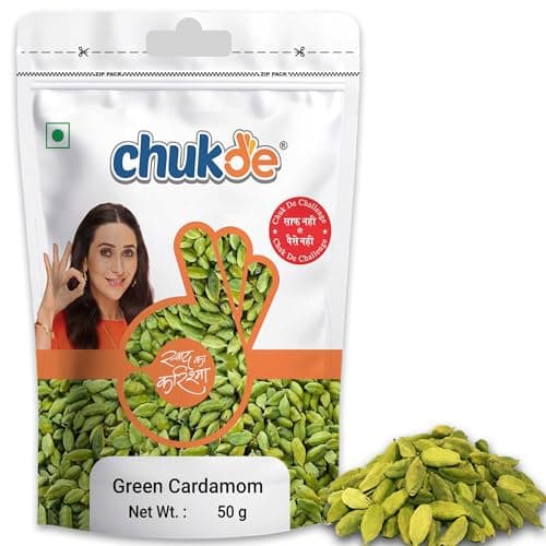Chukde - Hari Elaichi (1.76 OZ) - Green Cardamom - Authentic Indian Spice - Bold Flavor & Fresh Aroma - Ideal for Tea, Desserts & Curry - Whole Spices - 50 Gram