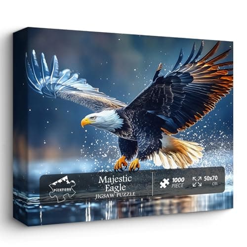 Majestic Eagle Puzzles for Adults 1000 Pieces PICKFORU Difficult Bird Puzzle Lake Challenging Impossible Nature Animal Theme as Wall Art