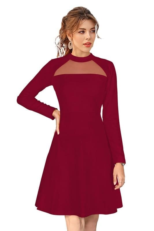 Impression Fab® Dress for Women | one Piece Dress for Women Long | Frock for Women Western Dress for Women | Women Fashion Maroon