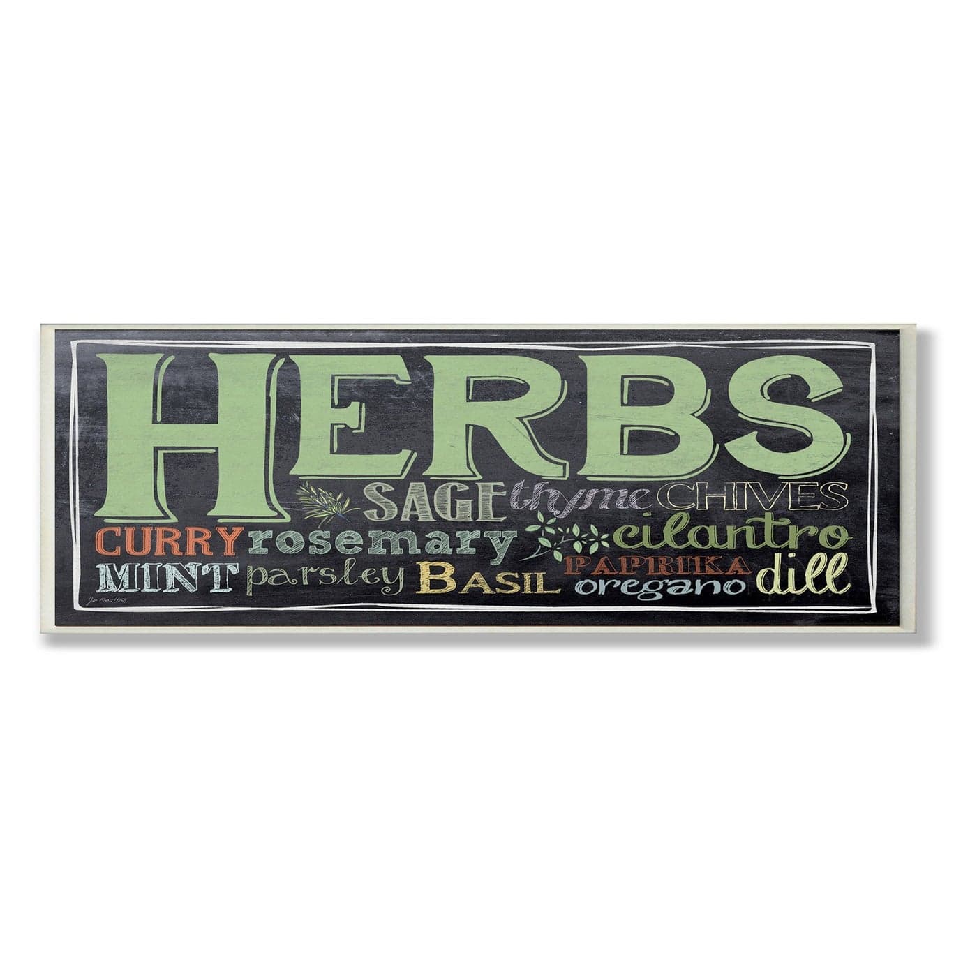 Stupell Home Dcor Herbs Chalkboard Look Typography Kitchen Wall Plaque 7 x 05 x 17 Proudly Made in USA