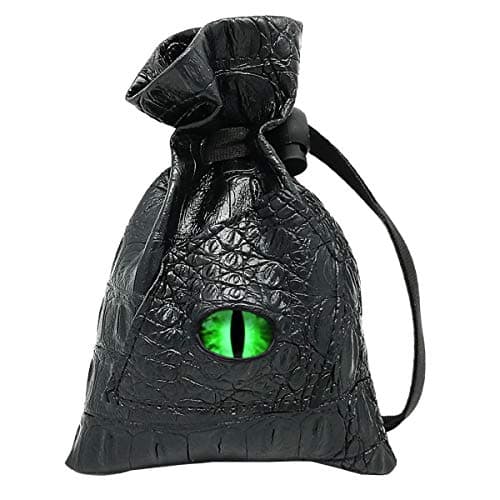 Haxtec Dragon Dice Bag PU Leather DND Dice Pouch with 3D Glass Dragon Eye Small Drawstring Bag for Dungeons Dragons DD Gamer Gifts for Dragon Lovers Patent D893867