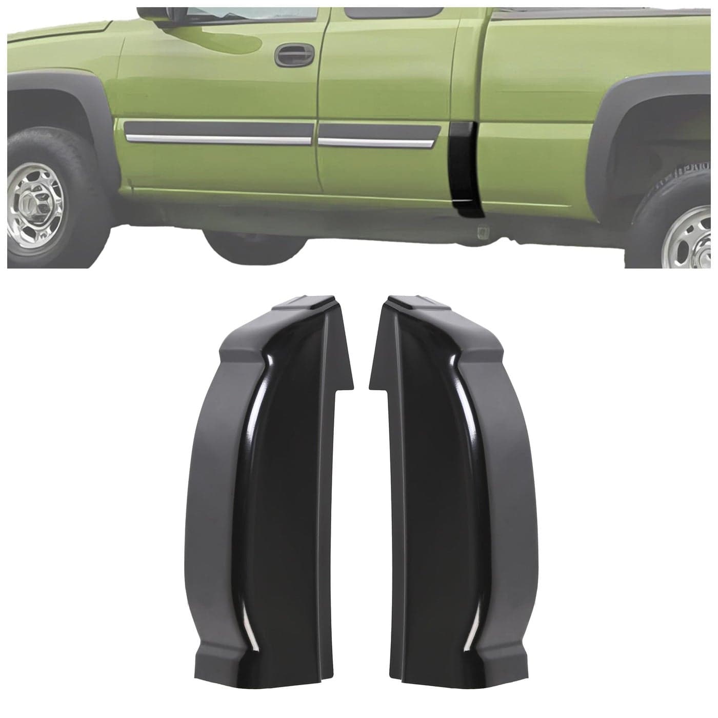ECOTRIC Pair Cab Corners Compatible with 19992007 Chevy Silverado GMC Sierra 4 Dr Crew Cab LH RH