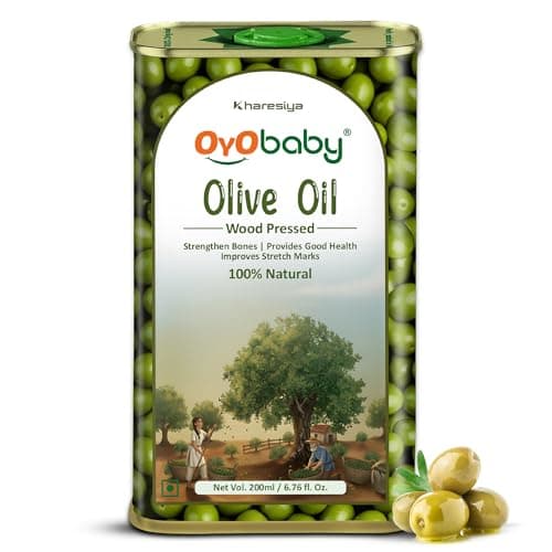 OYO BABY Hair Oil for baby Massage and Hair Pure Baby Oil | Wood Pressed | Best for bone Developmemt and healthy muscles | Baby Hair Oil (Olive Oil, 200 ml)