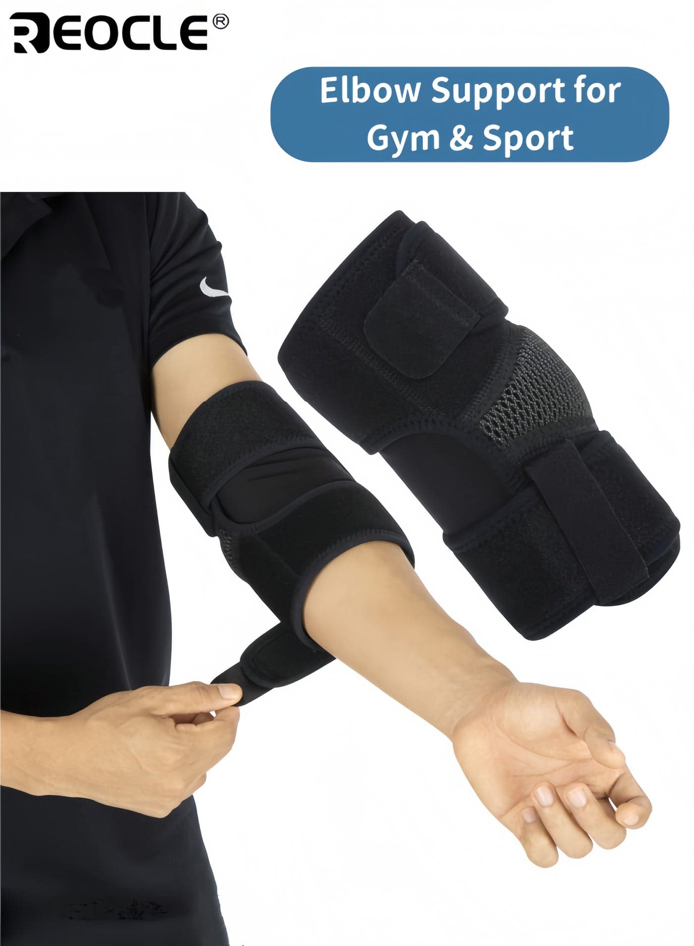Unisex Elbow Brace Tennis Compression Sleeve Wrap with Support Strap for Golfers Bursitis Tendonitis Epicondylitis Relief Breathable Comfortable Adjustable Elastic for Left & Right Arm Suitable for Golf Sports Fitness Workout Recovery Pain Relief for Men and Women for Daily Use for Intense Activitie