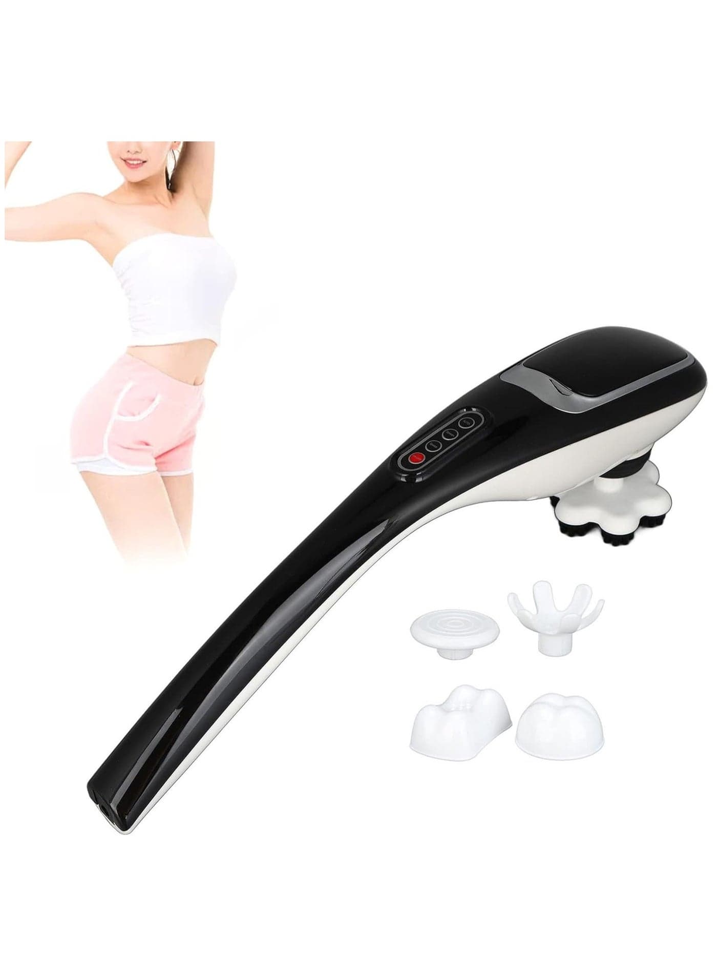 Cordless Handheld Back Massager,Rechargeable Handheld Deep Tissue Massager for Shoulder, Leg, Calf, Foot, Muscle, Neck, and Back Pain Relief, Portable Wireless Electric Full Body Massager