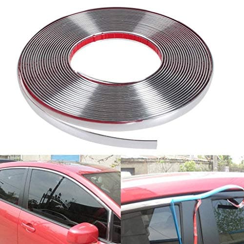 GOLSM Car Side Window Door Beading Stylish Beading Roll Size 15mm Meter 10 Chrome for Toyota Innova Type 3 (2012-2013)