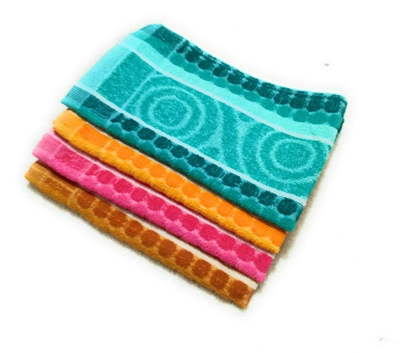 Cotton Colors 300 GSM 4 Piece Cotton Hand Towel Set - Multicolor_D7