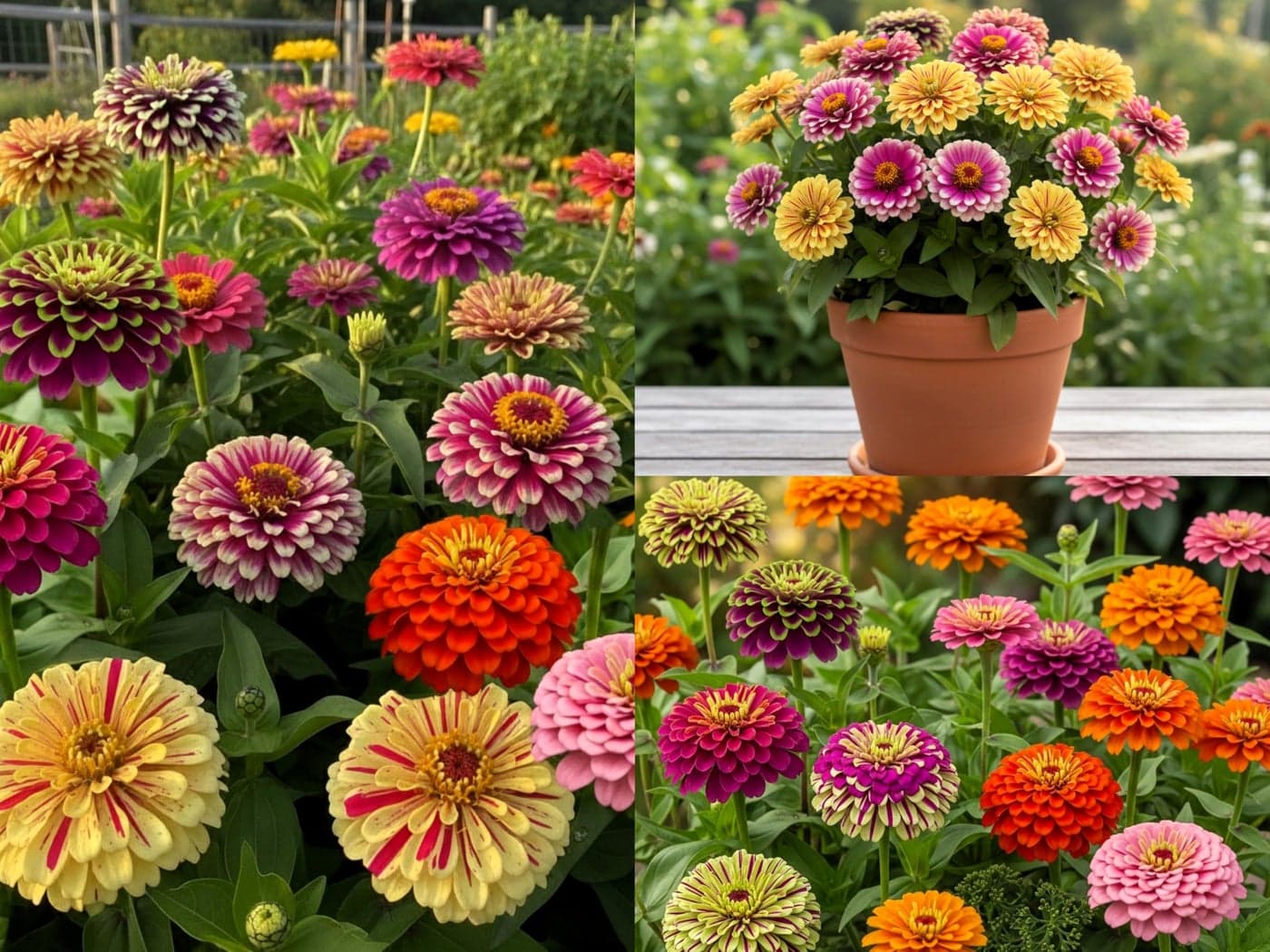 Zinnia 'Tutti Frutti' Mix Flower Seeds (50 Seeds) - Premium Hybrid | Easy to Grow, Drought Tolerant & Disease Resistant | for All-Year Home Gardening