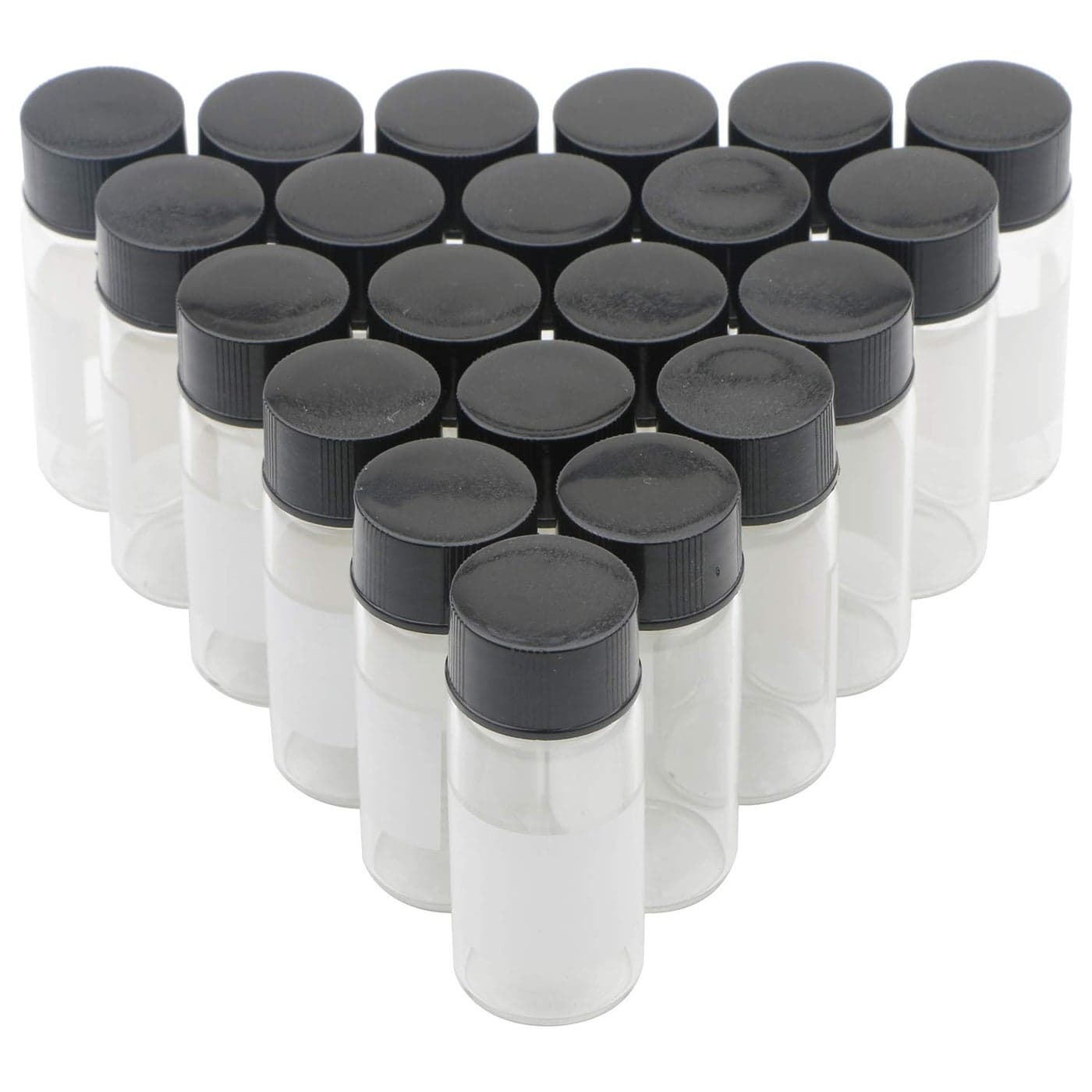 Kesell 10Pack 10ml 0338oz 27dram Clear Glass Vials with Lids Borosilicate Glass Small Bottles with Labels for Samples