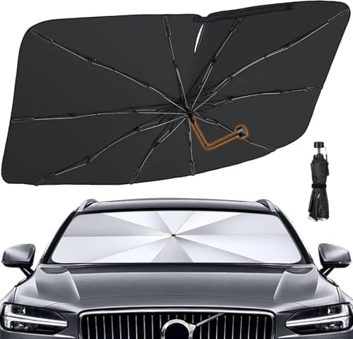 Windshield Sun Shade Umbrella 55 x 31 Car Sun Shade Windshield Cover Foldable Car Front Window Protector for Cars SUVs Hatchback