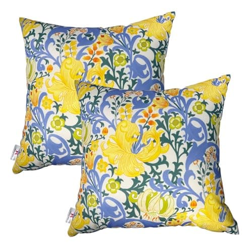JMKaixin OutdoorIndoor Throw Pillows Pack of 2 Waterproof Decorative Throw Pillows with Inserts 18x18 Square Pillows for Bed Couch Sofa and Patio Furniture