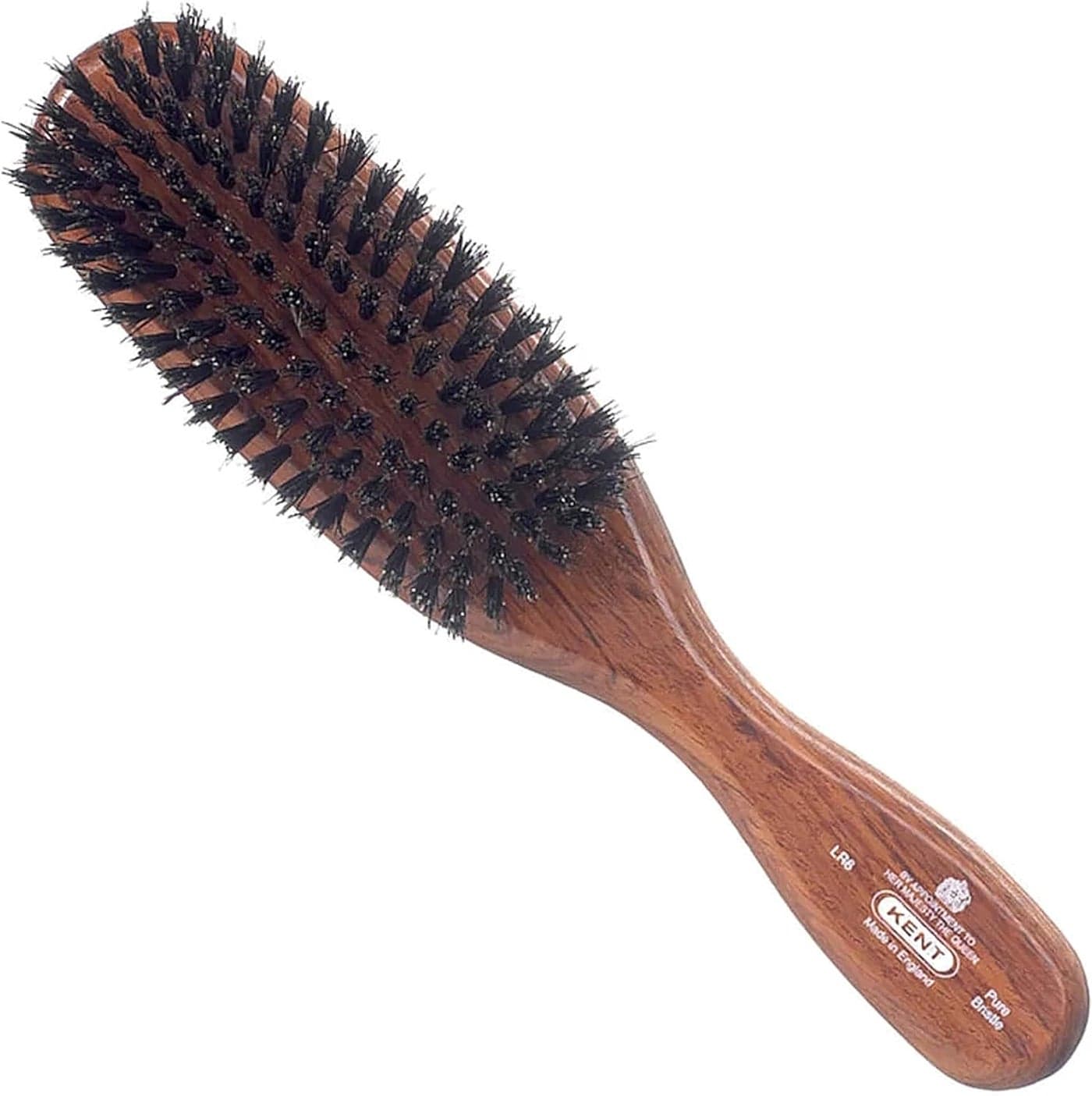 Kent Brushes Finest Narrow Danta Wood Black Bristle Brush for Ladies