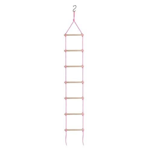 BOFFLE Rope Ladder| Climbing Stairs for Kids | Wooden Scales for Kids for Physical Activity | Indoor Outdoor Games for Kids 3 to 10 Years (Pink)