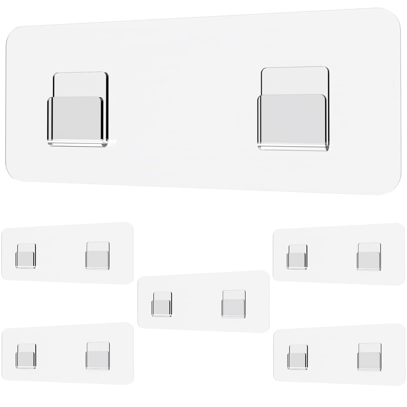 Jovware Shower Caddy Adhesive Replacement Shower Shelf Adhesive Shower Adhesive Strips Adhesive Stickers Transparent 2 Flat Hooks 6 12 6 Pack