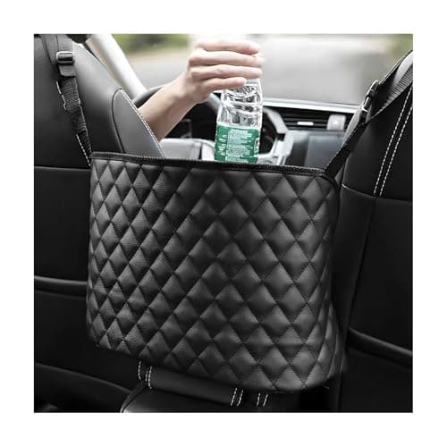 ZNDAW Car Net Pocket Handbag Holder Large Capacity Automotive Purse Holder Organizer Between Two Seats Leather Seat Storage Holders Barrier of Backseat Pet Kids Car Accessories