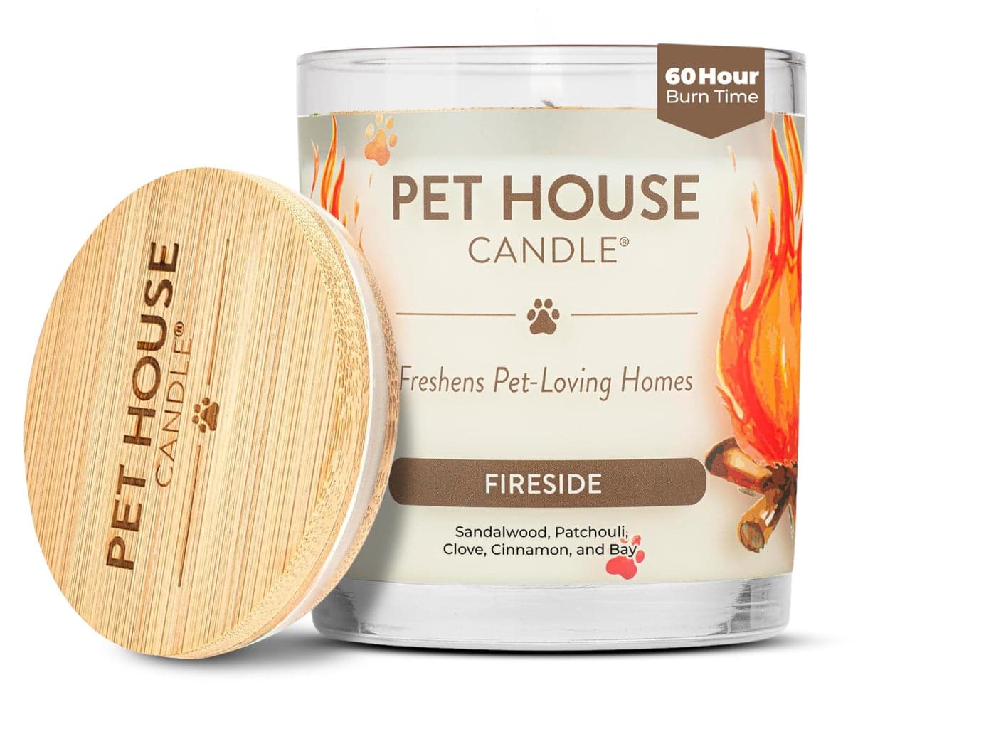 One Fur All Pet House Fall Candles Long Lasting Clean Burning Soy Wax Scented Candles for Pet Odor Fireside