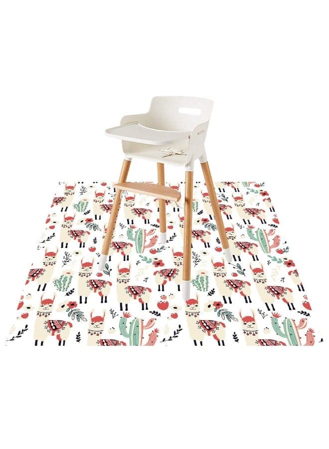 Splat Mat for Under High Chair/Arts/Crafts by CLCROBD, 51" Baby Anti-Slip Food Splash and Spill Mat for Eating Mess, Waterproof Floor Protector and Table Cloth