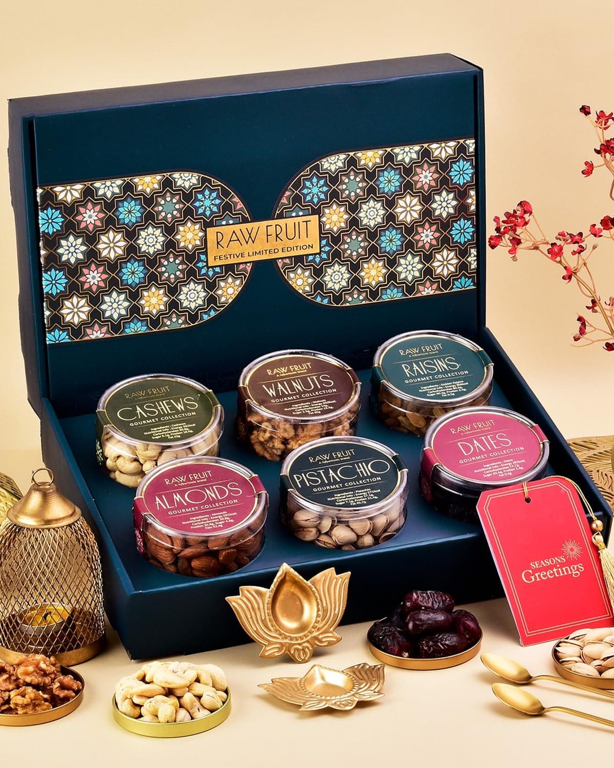 Hyperfoods Diwali Dry Fruits Gift Hamper Dryfruit Pack Dry Fruits Combo Pack Diwali Gifts Corporate Gifts For Employees Pack Of 6 Pet Jars Cashew Pista Dates Walnut Raisins Almond