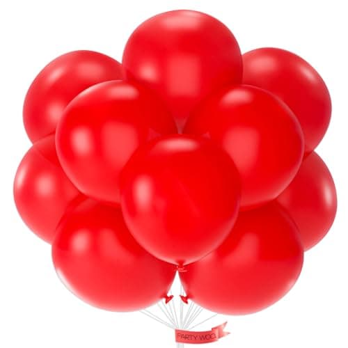 PartyWoo Red Balloons 20pcs 18 Inch Red Helium Balloons for Birthday Graduation Bachelorette Citizenship Firefighter Strawberry Anniversary Cherry Casino Movie Theme Party Decorations RedY57