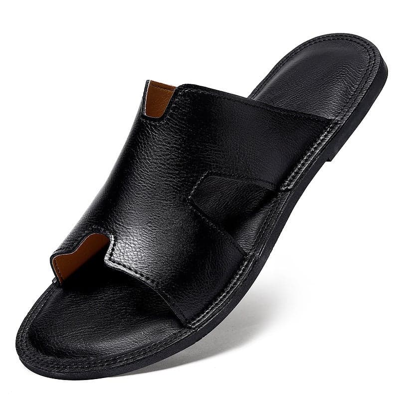 Slippers Men'S Large Size 47 Outer Wear 46 Genuine Leather 45 Men'S Slippers Non-Slip And Deodorant Men'S Slippers Outdoor Slippers