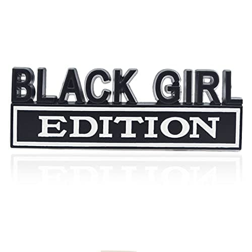 GeeGeeTop Universal Black Girl Edition Emblem Sticker Replacement Car Truck SUV Compatible with Ford F150 Jeep Dodger Chevrolet Badge Tailgate Badge Front Grille Hood Trunk BlackWhite