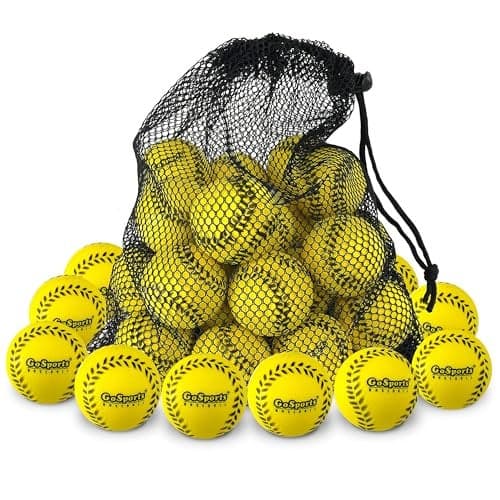 GoSports Mini Foam Baseballs for Pitching Machines and Batting Accuracy Training - 20 Pack