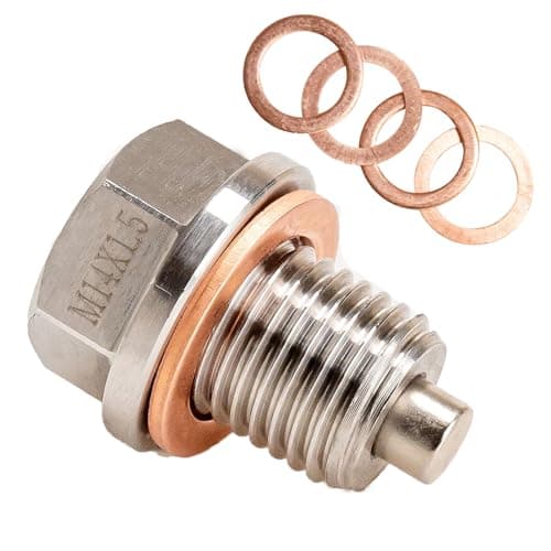M1415 Magnetic Oil Drain Plug304 Stainless Steel Oil Pan Drain PlugOil Pan Bolt5 Pcs Copper Gasket Crush Washer M1415B
