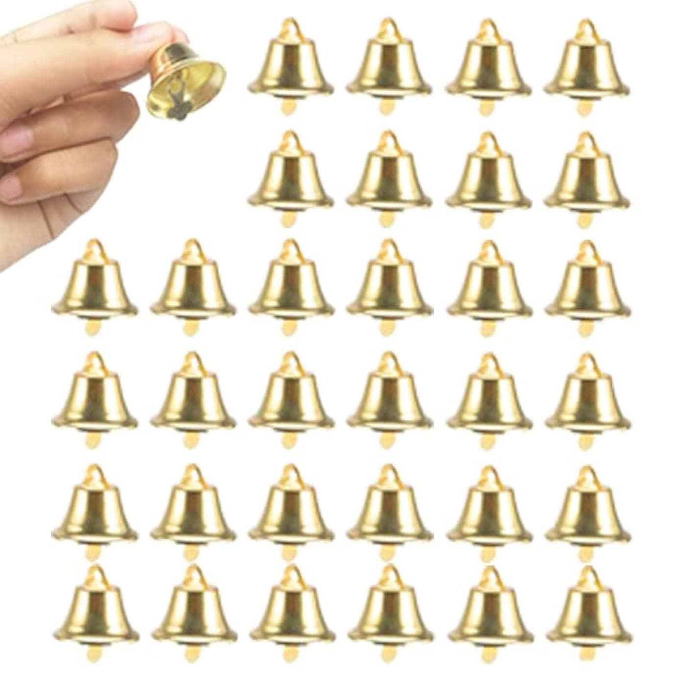 60PCS 26mm1inch Gold Bells Mini Liberty Bells for Crafts Favor Decorating and Making Wind Chimes