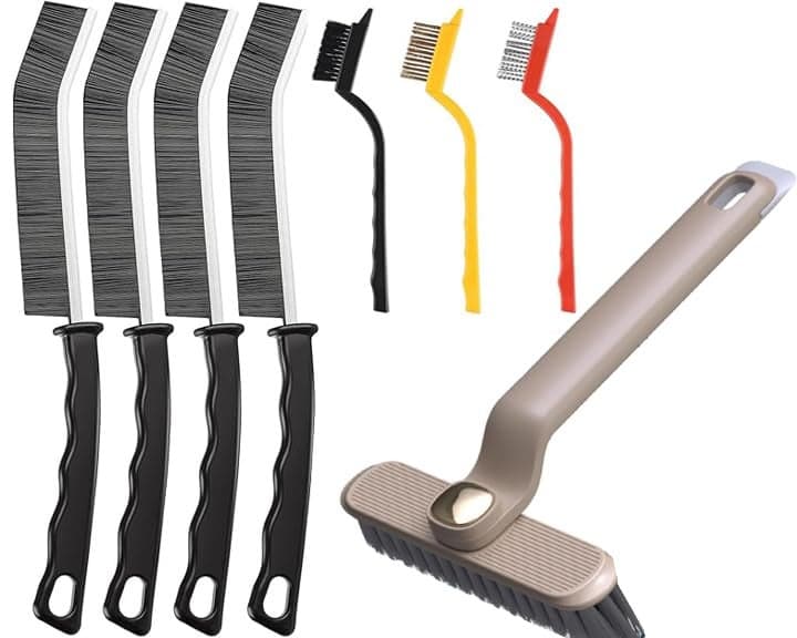 SPEN CANDELS Cleaning Brush Multifunctional Cleaning Brush ToolsHard Bristle Crevice Cleaning BrushCrevice Cleaning Brushes for Household Use Bathroom Tiles Kitchen Practical and Durable8 Pcs