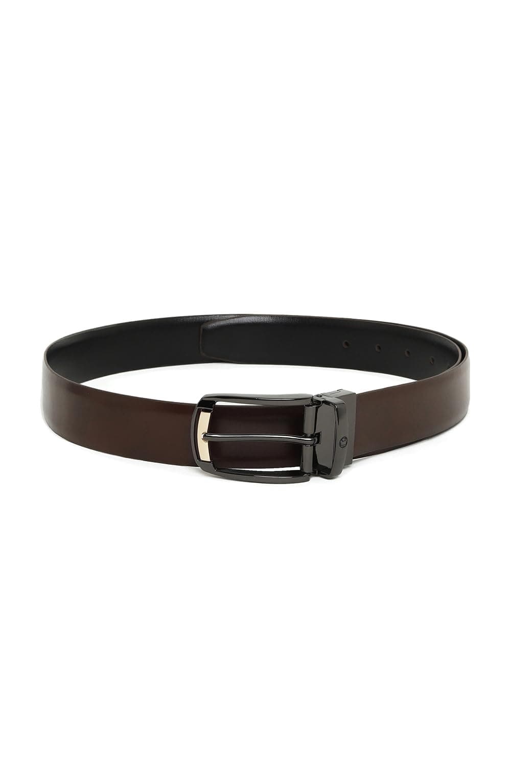 Louis Philippe Men 100% Italian Leather Dual Tone Zinc Alloy Buckle Formal Reversible Belt