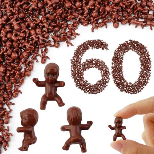 JUXINGDAZYF 60 Pieces Mini Plastic Babies 1 Inch Baby Doll for Baby Shower Party Favors Party Decorations Babies Bathing and Crafting