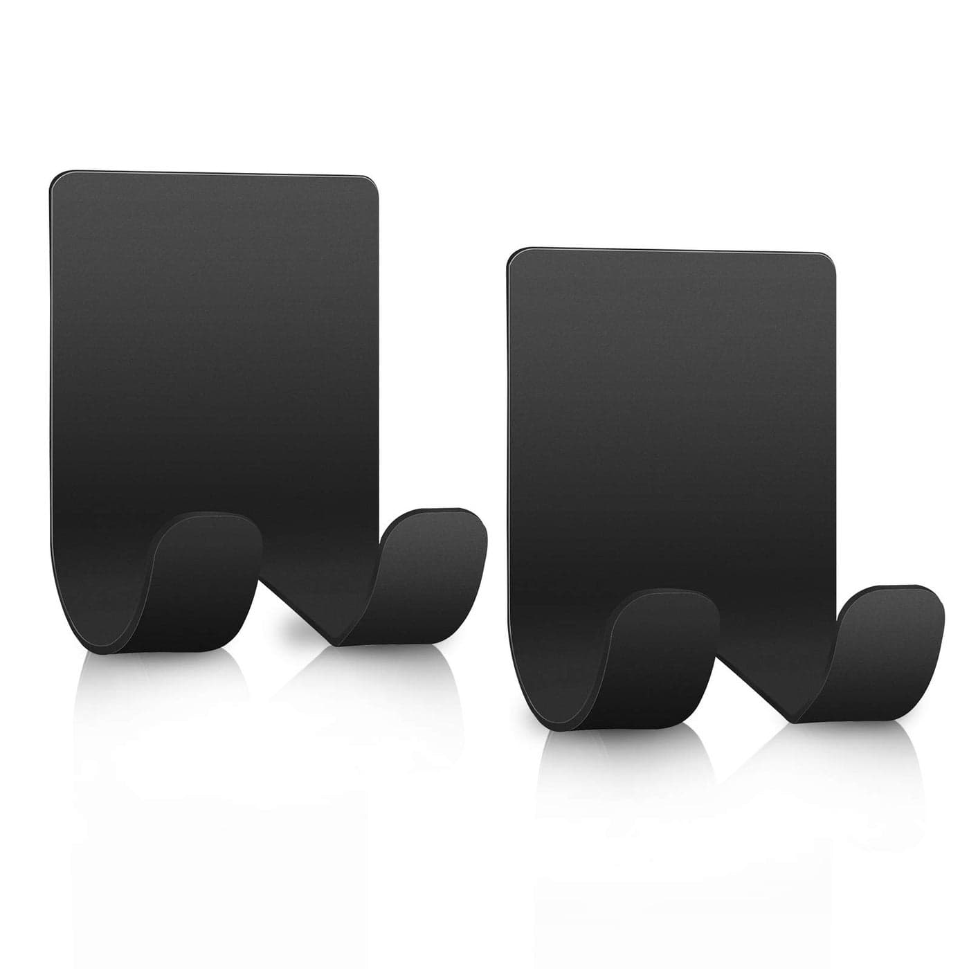 Razor Holder Shaver Hook Hanger Stand Caddy 2 Pack Self Adhesive Stick on Hook Heavy Duty Stainless Steel Phone Holder for Shower Tools for Hanging Washcloth Towel Loofah for Bathtub Wall Black