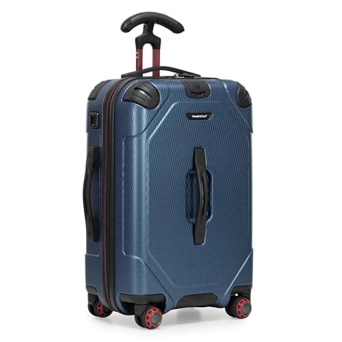 Traveler's Choice Maxporter II Hardside Polycarbonate Suitcase with Spinner Wheels, TSA Lock, Navy, 22" Carry-On Luggage