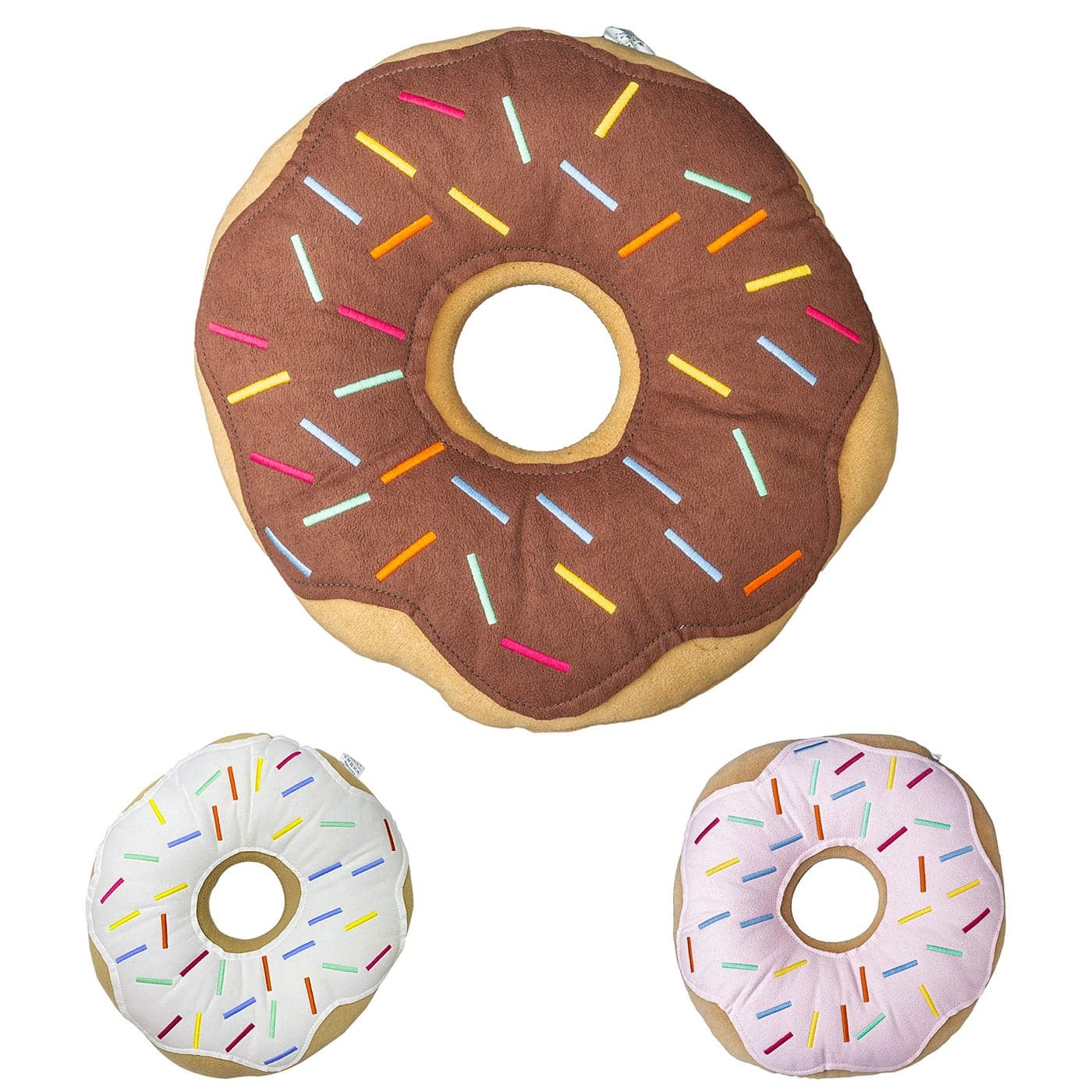 MABEL HOME Throw Pillow 14 Donut 3D Digital Print Decorative Comfortable Soft Plush Funny Food Shaped Pillow Seat Pad Cushion for Couch Chair Floor Sofa Chocolate